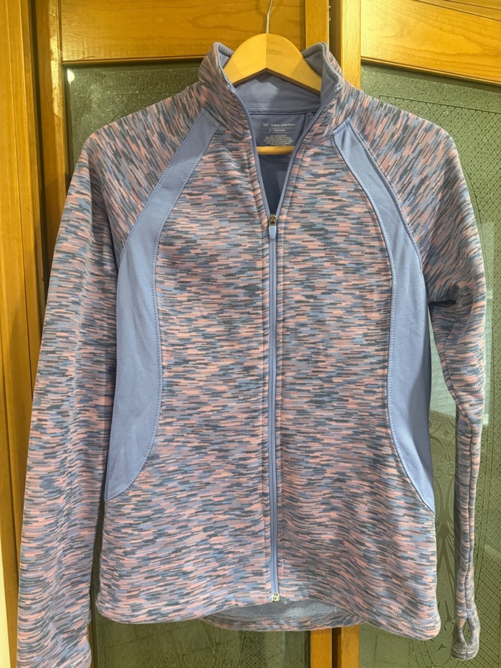 tek gear Heathered Blue & Pink Full‑Zip Utility Jacket